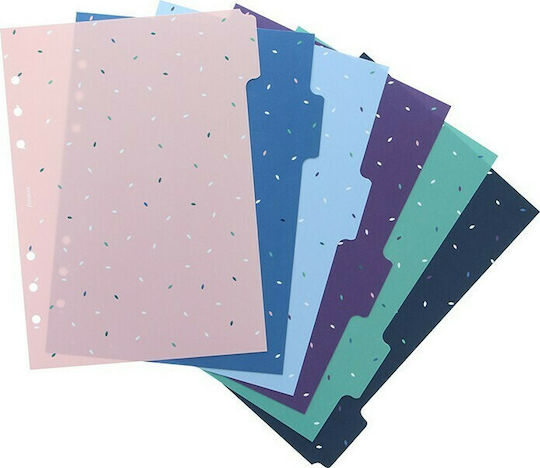 Filofax Plastic Dividers for Documents A5 with Holes 6pcs Garden