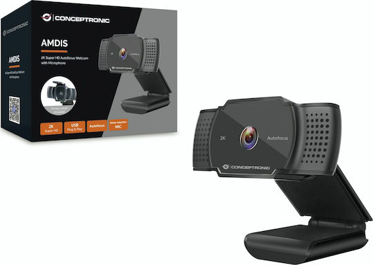 Conceptronic AMDIS 2K Web Camera 2K με Autofocus AMDIS02B
