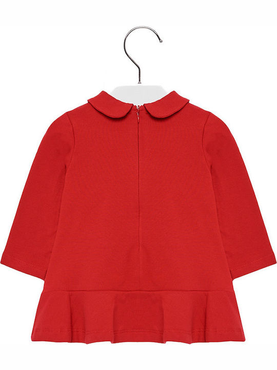 Mayoral Kids Dress Long Sleeve Red