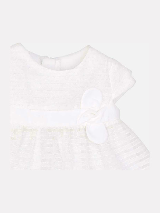 Mayoral Kids Dress Striped Short Sleeve White