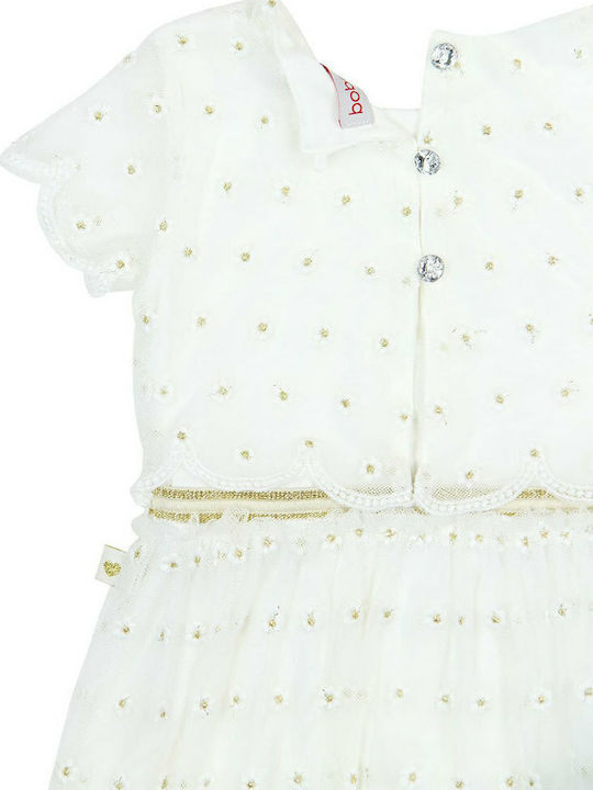 Kinderkleid Kurzärmelig Tüll Weiß