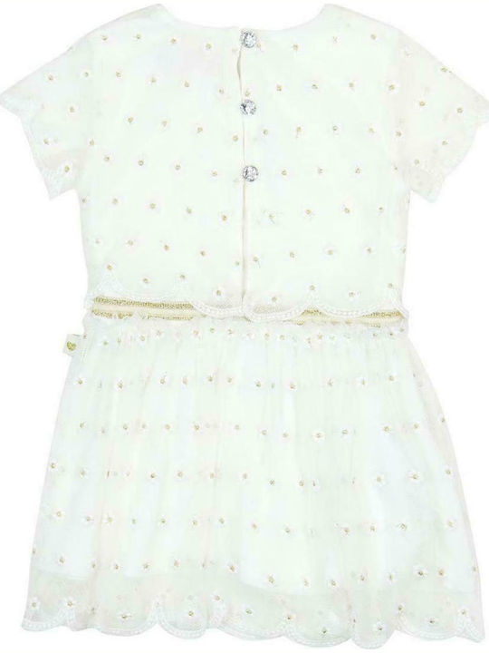 Boboli Kids Dress Short Sleeve White