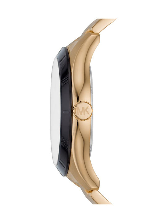 Michael Kors Layton Ανδρικό Ρολόι 44mm Μπαταρίας με Χρυσό Μεταλλικό Μπρασελέ