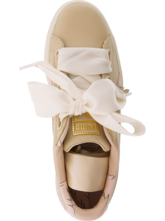 Basket Heart Coach Damen Flatforms Sneakers Beige