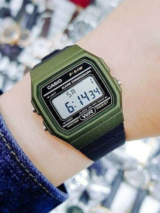 Casio Collection Digital Men's Watch 39mm Battery with Black Rubber Strap