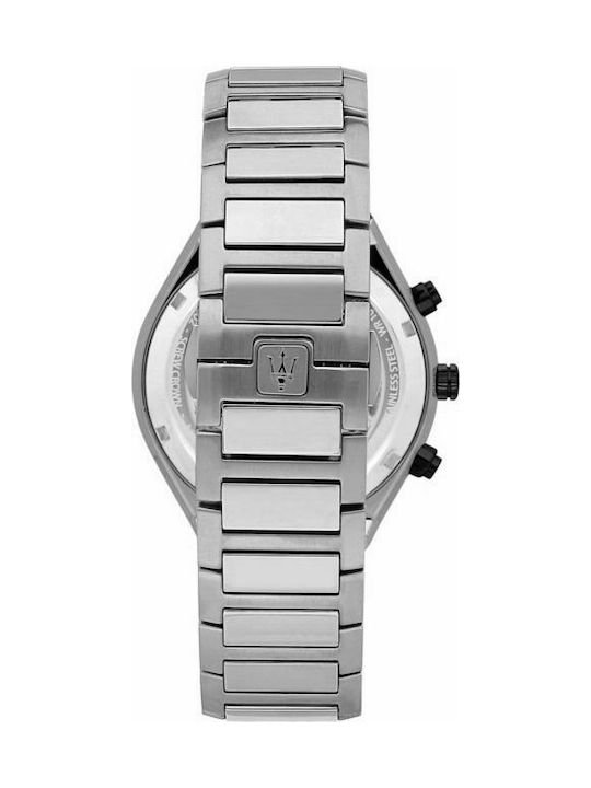 Maserati Watch Chronograph Battery with Silver Metal Bracelet