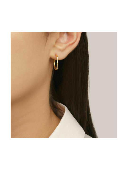 Excite-Fashion Silver Series Earrings Hoops made of Silver Gold Plated with Stones