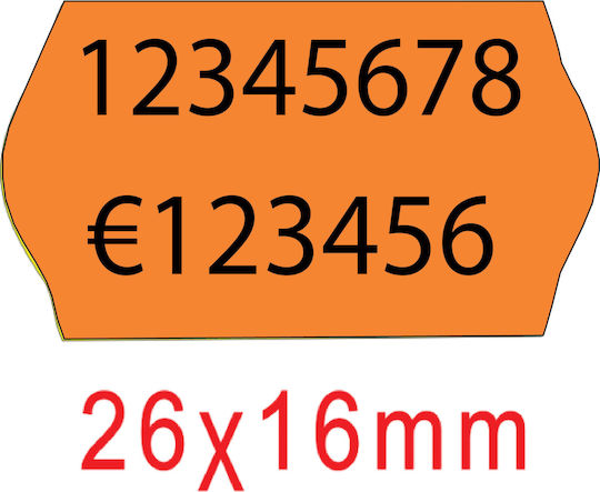 ICS 1000 Self-Adhesive Label Rolls for Label Printer Phosphorescent Orange 26x16mm 1pcs