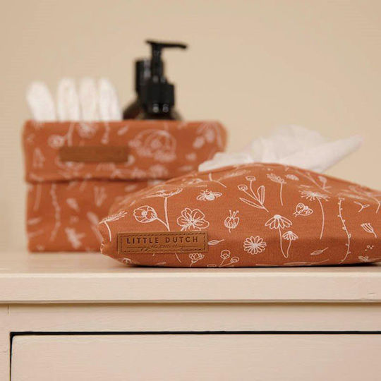 Little Dutch Coș de Depozitare pentru Pepinieră Little Flowers Square Portocaliu 1buc