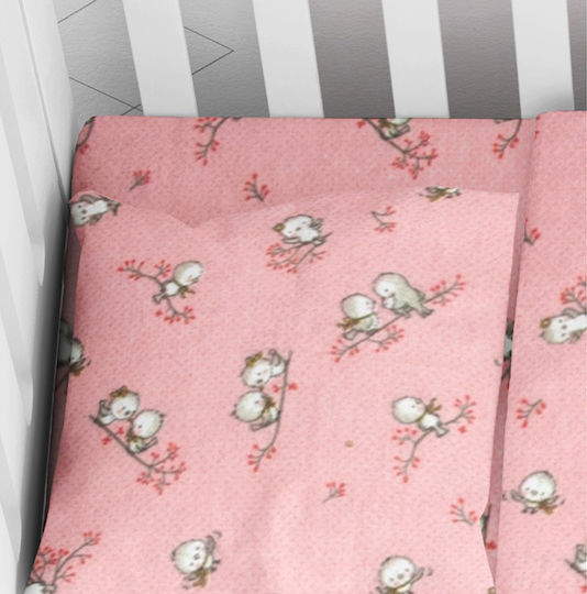 Dimcol Birds Baby Pillowcase Made of 100% Cotton Pink 35x45cm