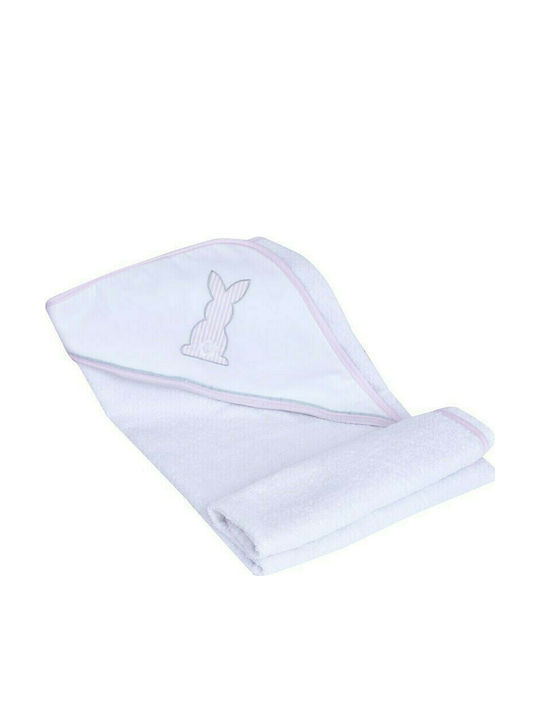 Baby Oliver Baby-Badetuch mit Kapuzen Rosa 75x75cm