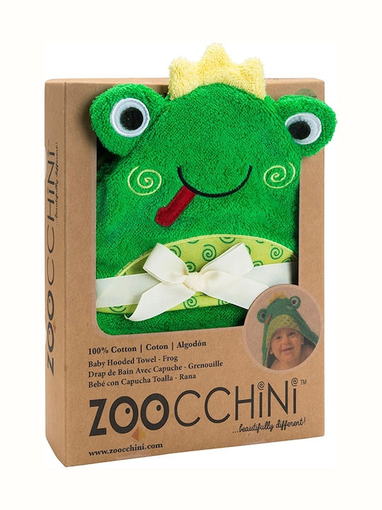 Zoocchini Βρεφική Κάπα-Μπουρνούζι με Κουκούλα Flippy The Frog Πράσινη 76x76εκ.