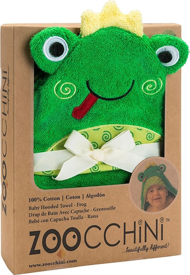 Zoocchini Baby-Badetuch mit Kapuzen Flippy The Frog Grüne 76x76cm