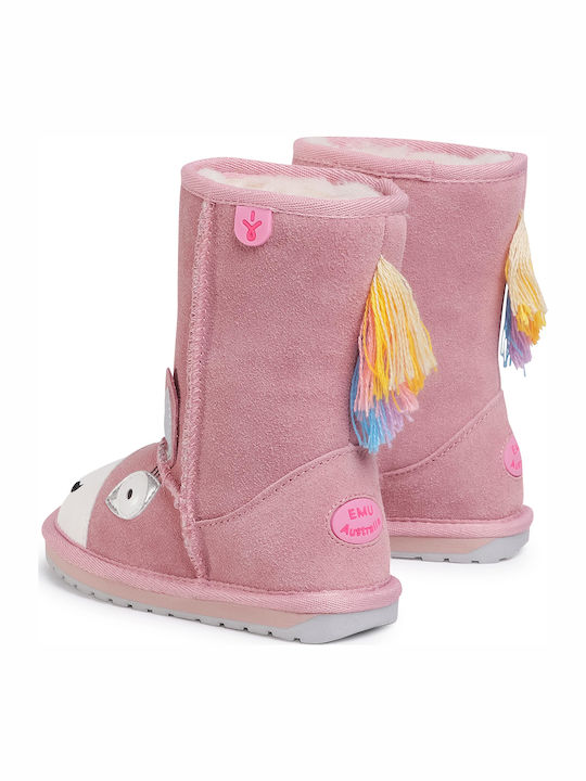 Magical Unicorn Suede Kinder-Schneestiefel Rosa
