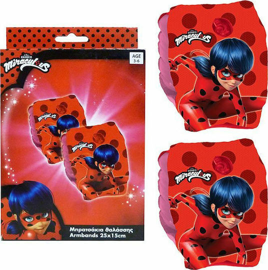 Gim Ladybug Μπρατσάκια Κολύμβησης Miraculous 25x15εκ. Κόκκινα