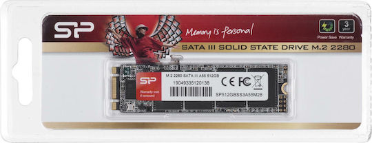Silicon Power A55 SSD 512GB M.2 Type with SATA III Connection SP512GBSS3A55M28