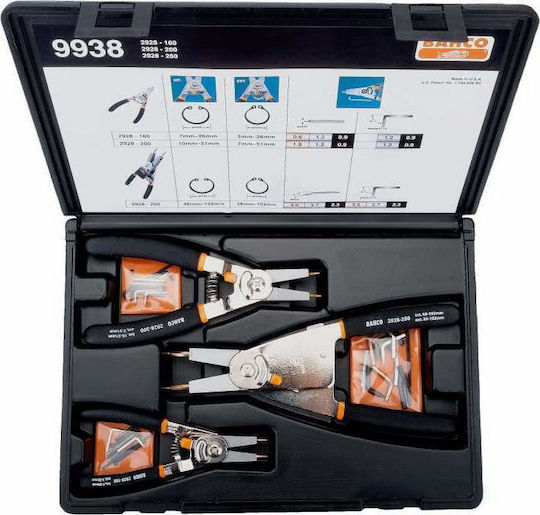 Bahco Set de clești Drepte Asigurare Lungime 160mm 3buc