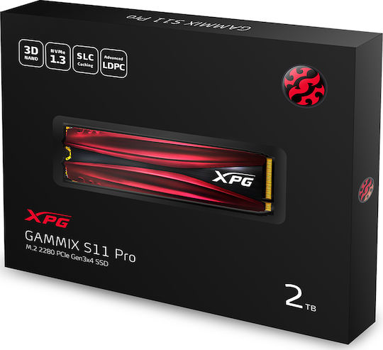 Adata Gammix S11 Pro SSD 2TB M.2 NVMe PCI Express 3.0 AGAMMIXS11P-2TT-C