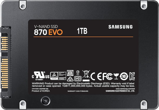 Samsung 870 Evo SSD 1TB Тип 2.5'' със Свързване SATA III MZ-77E1T0B/EU