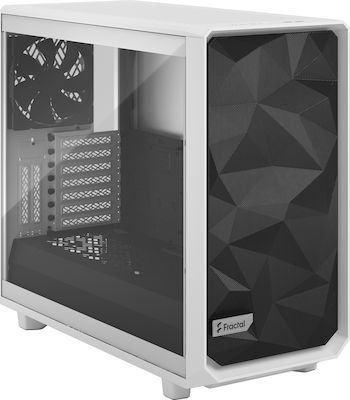 Fractal Design Meshify 2 Clear Tempered Glass Midi Tower Computer Case with Window Panel White