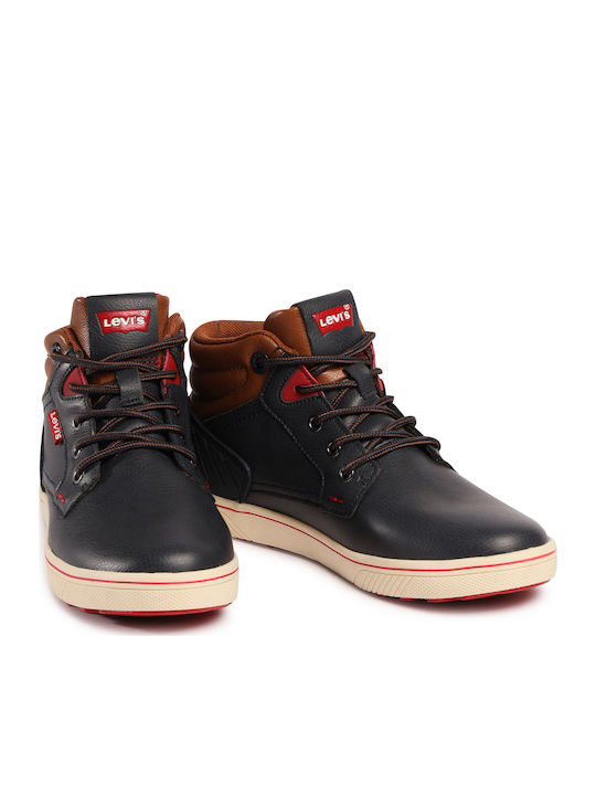 Portland Leather Kids Boots with Zipper Navy Blue