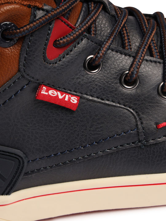 Portland Leather Kids Boots with Zipper Navy Blue