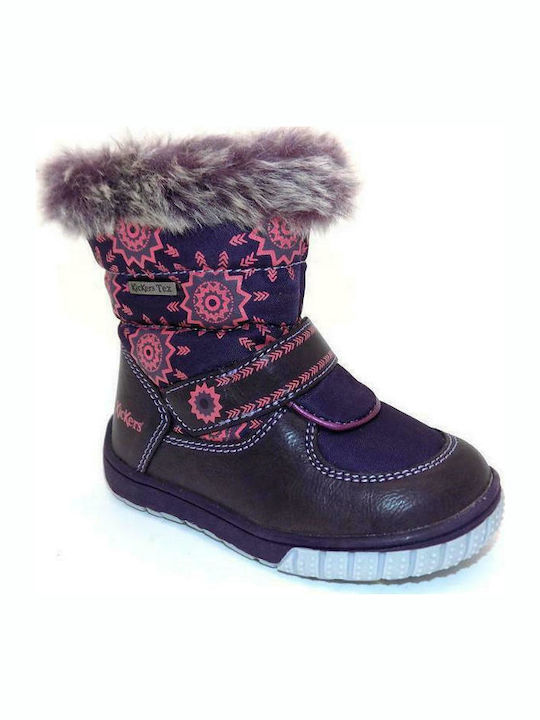 Kickers Kids Anatomic Boots with Zipper Purple