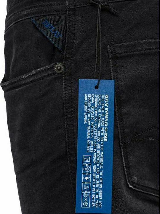 Hyperflex X-Lite Ανδρικό Παντελόνι Τζιν Ελαστικό με Slim Tapered Εφαρμογή Μαύρο