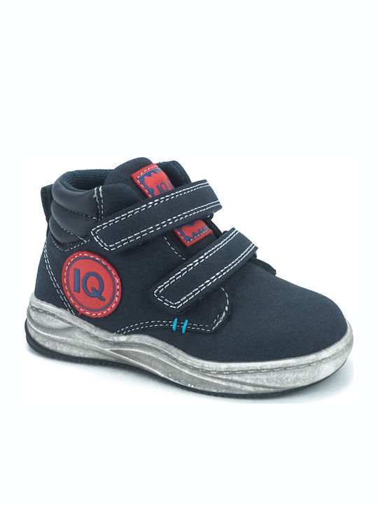 Andy Παιδικά Sneakers High Ανατομικά με Σκρατς Navy Μπλε
