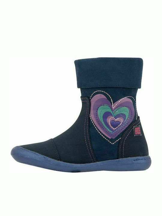 Agatha Ruiz De La Prada Ghete copii din piele intoarsa cu Fermoar Negre