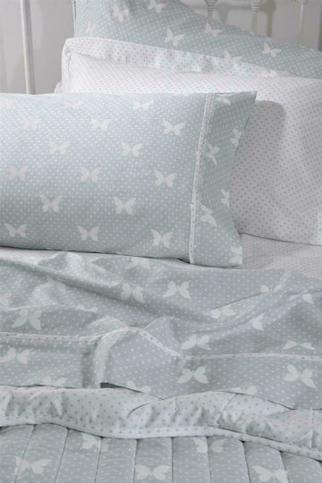 Down Town Home Baby Bettbezug Set mit Kissenbezug Gray 105x150cm.