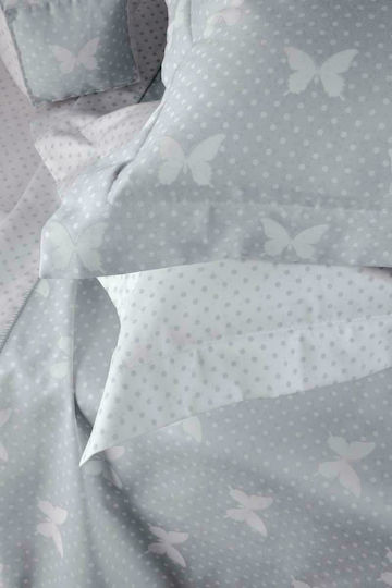 Down Town Home Baby Bettbezug Set mit Kissenbezug Gray 105x150cm.