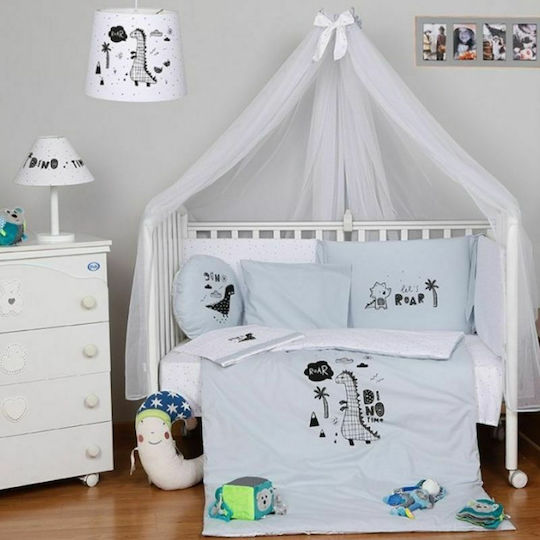 Funna Baby Baby Crib Bedding Set Dino 8pcs Blue