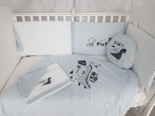 Funna Baby Baby Crib Bedding Set Dino 8pcs Blue