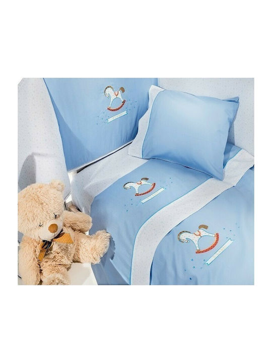 Nima Cotton Baby Quilt Dede 120x160cm Light Blue