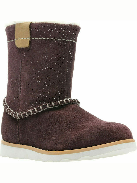 Crown Piper T Suede Παιδικά Μποτάκια με Φερμουάρ Μπορντό