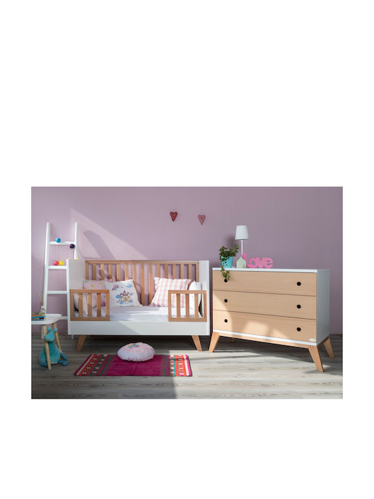 Santa Bebe Pătuț Bebeluși Luna Alb pentru Saltea 70x140cm