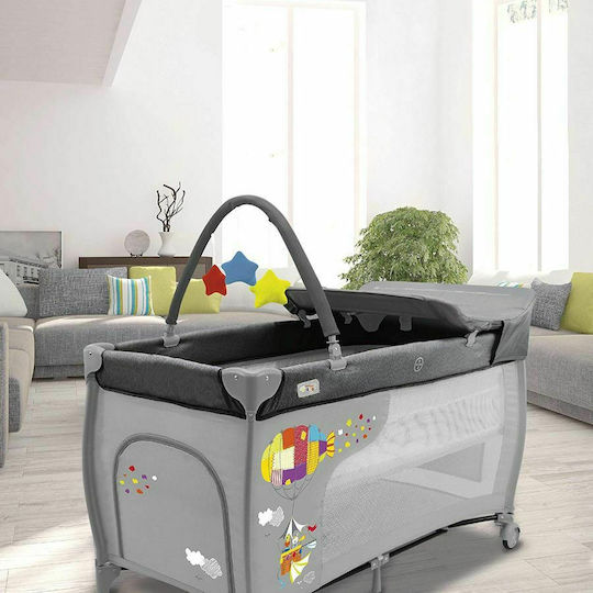 Asalvo Mix Plus Zeppelin Кошара за игра 2 Нива с Променяща се Повърхност Сив 125x77см