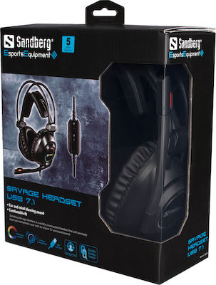 Sandberg Savage Über Ohr Gaming-Headset mit Verbindung USB Schwarz