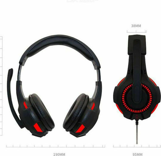 Komc G301 Over Ear Gaming Headset με σύνδεση USB Red