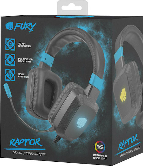 Natec Raptor Over Ear Gaming Headset cu conexiune 2x3,5mm / USB Negru