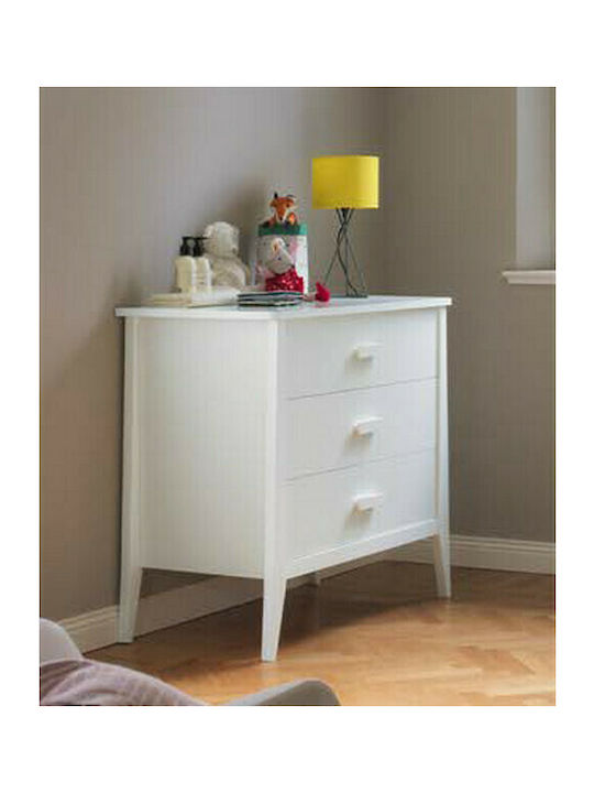 Lab 055 Baby Dresser with 3 Drawers White 94x50x92cm