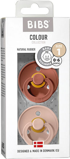 Bibs Colour Pacifiers Rubber Woodchuck / Blush for 0-6 months 2pcs