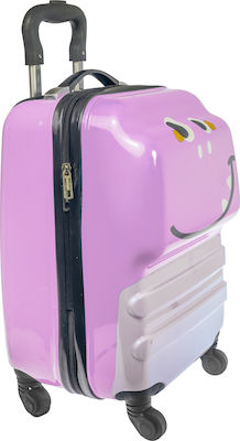 A2S Children's Travel Suitcase Hard Pink with 4 Wheels Height 45cm