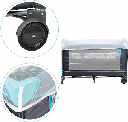 Ecotoys Laufstall mit Matratze Hellblau 126x66cm