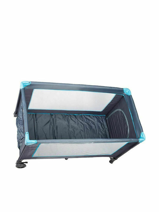Ecotoys Rollbares Reisebett Laufstall mit Matratze Hellblau 126x66cm