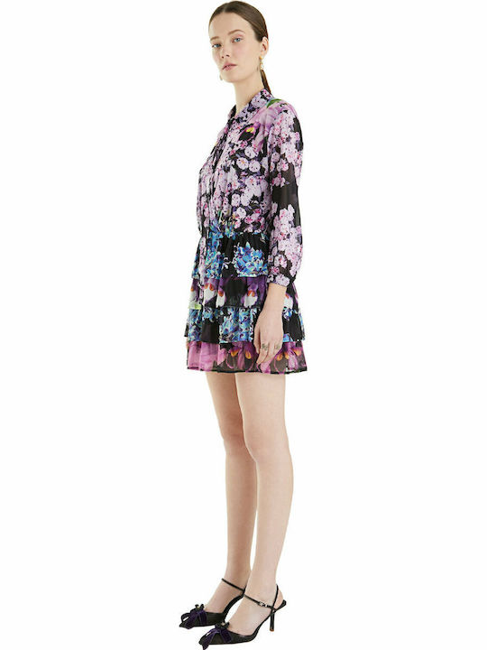 Olimpia Summer Mini Dress with Ruffle Floral