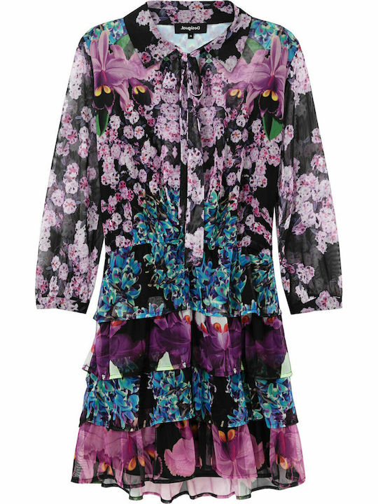Olimpia Summer Mini Dress with Ruffle Floral