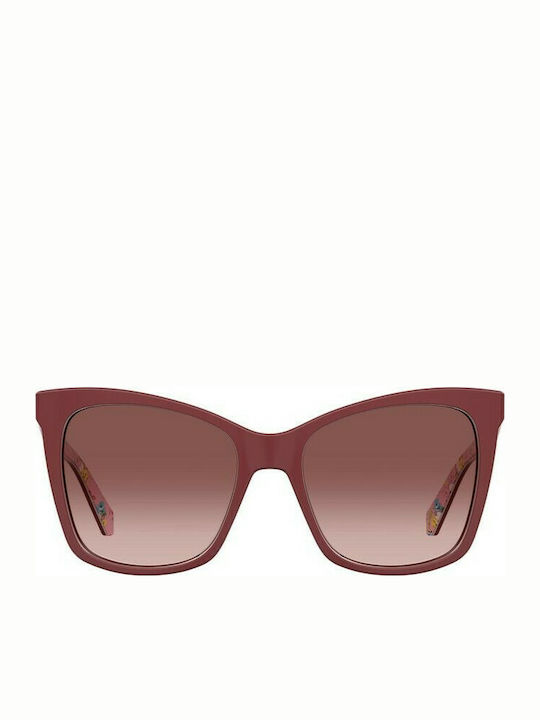 Moschino Femei Ochelari de soare cu Roșu Din plastic Rame și Burgundy Ochelari de soare Lentilă MOL034/S 8CQ/3X