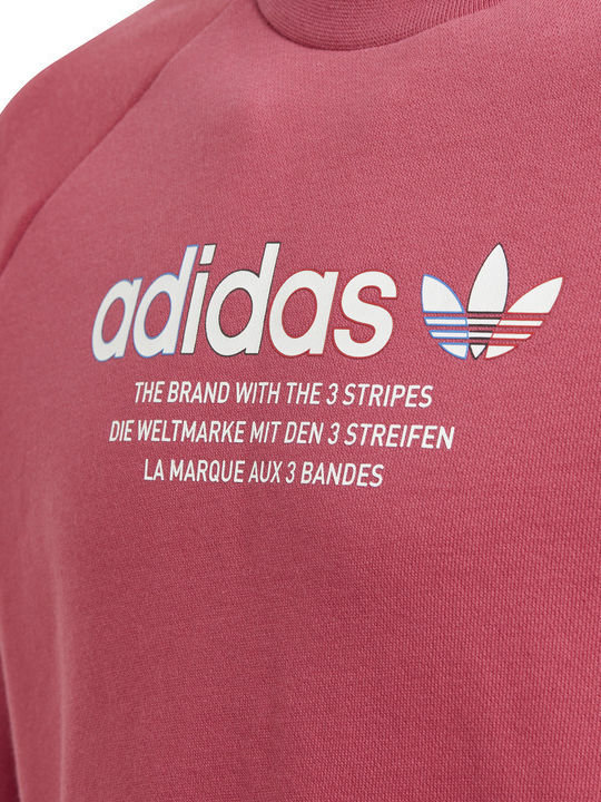 adidas Παιδικό Φούτερ Ροζ Adicolor Crew